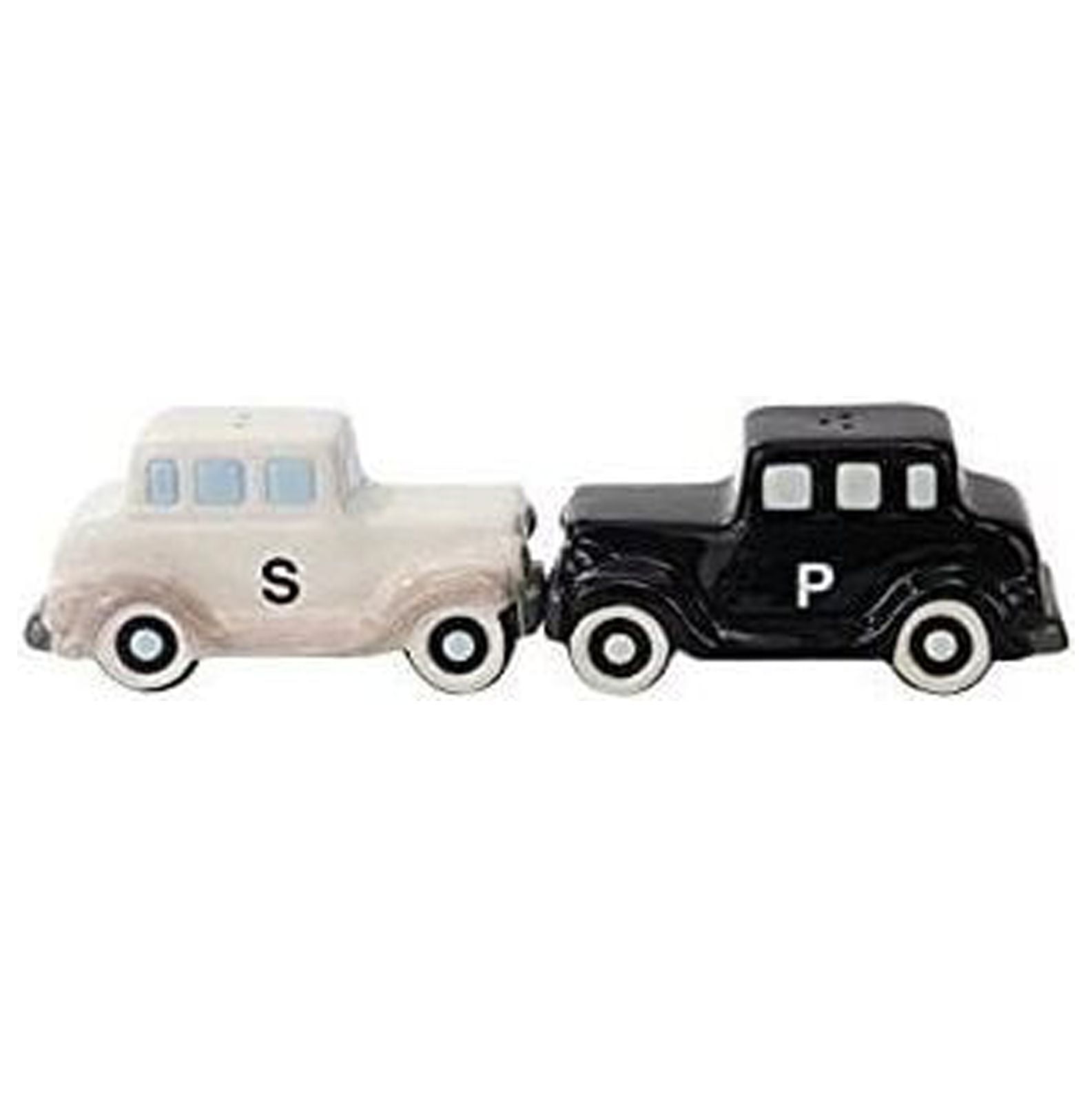 NeosKon Antique Cars - Magnetized Ceramic Salt & Pepper Shakers