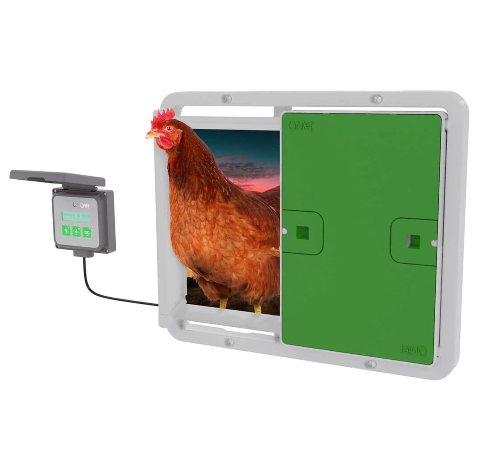 NeosKon Automatic Chicken Coop Door Opener Operated by Light Sensor or