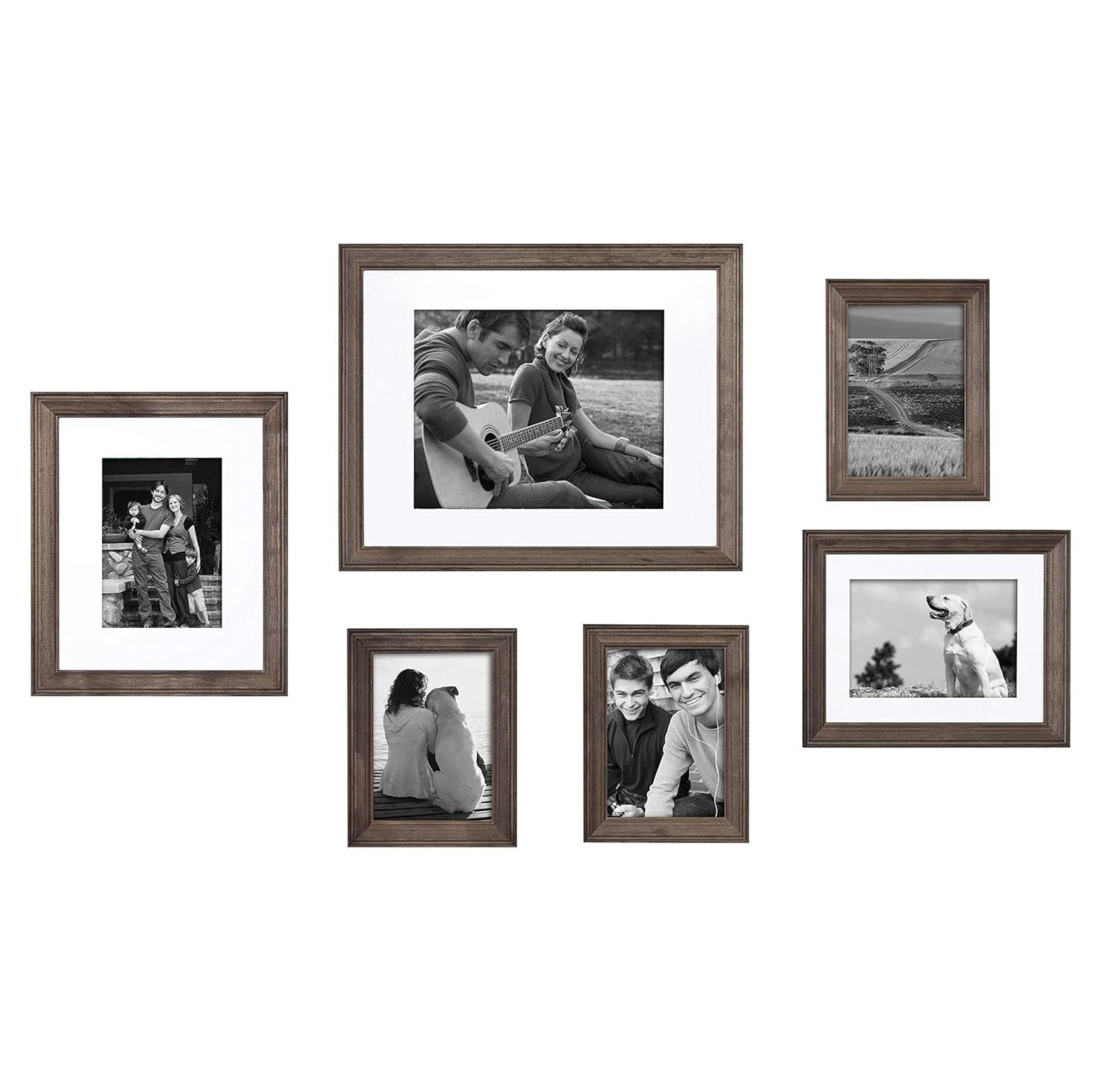 NeosKon Bordeaux Gallery Frame Wall Kit, Set of 6 with Assorted Size