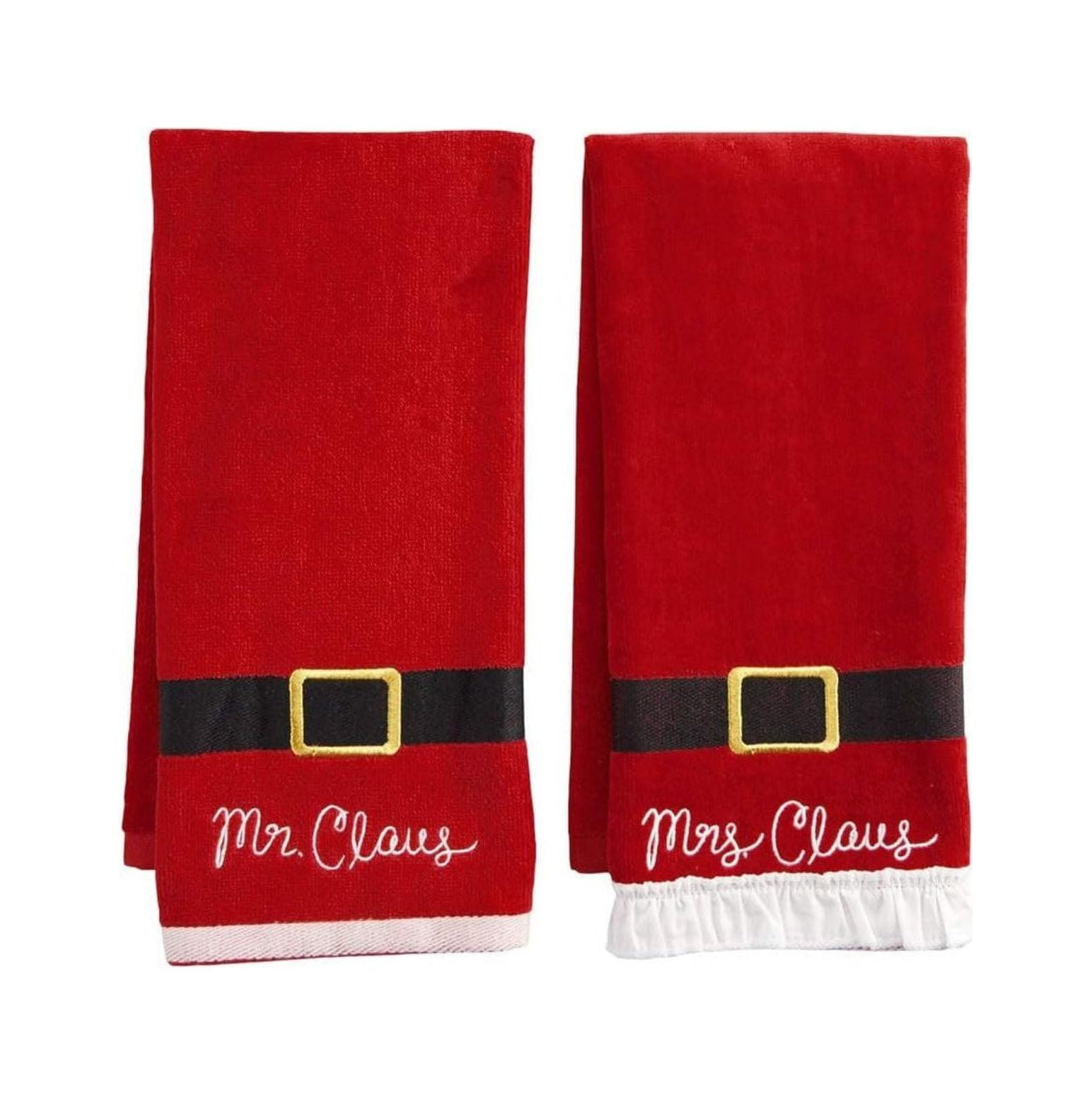 NeosKon Christmas Towels, Red Bath Hand Towel Set of 2, Mr. & Mrs