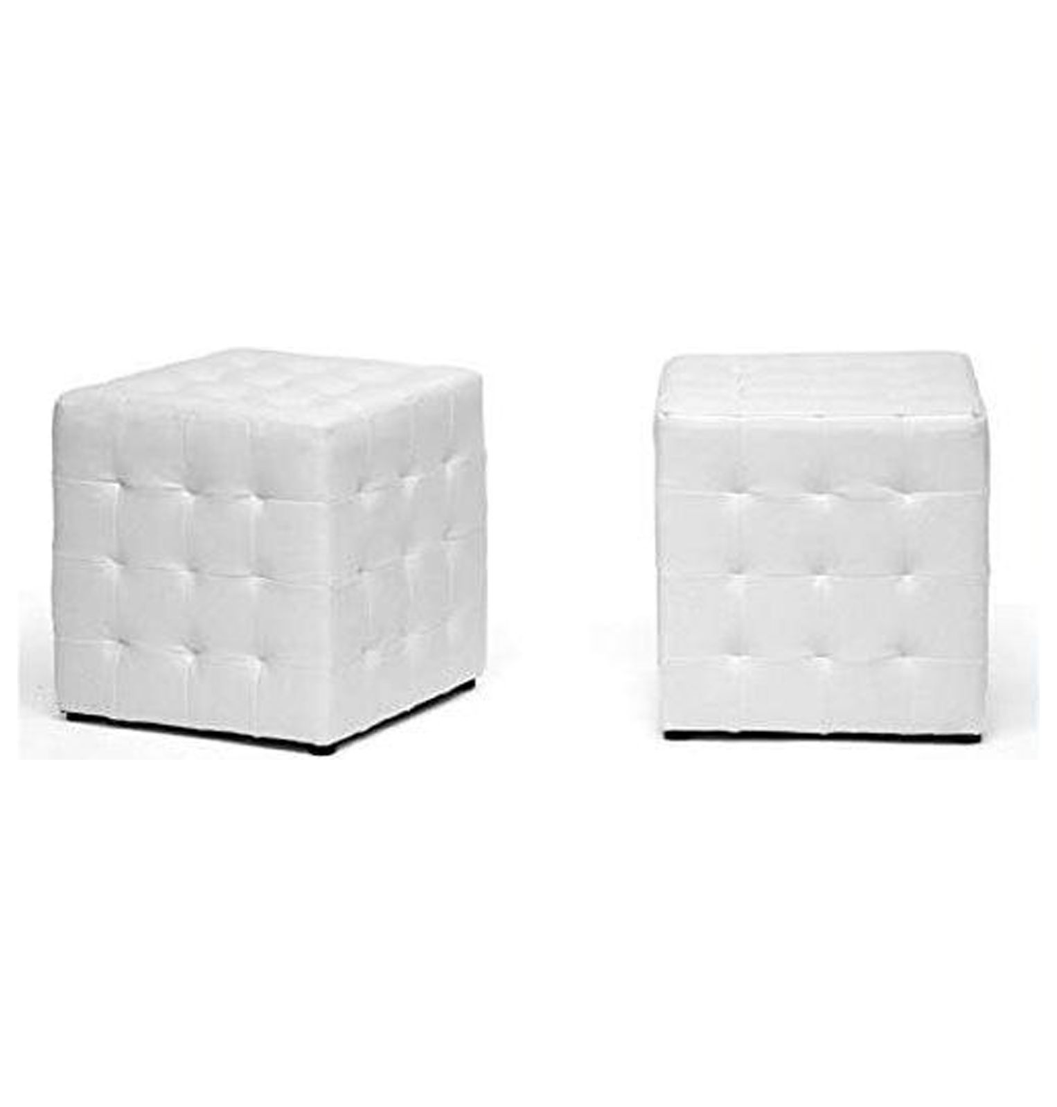NeosKon Cube Ottoman in White (Set of 2)