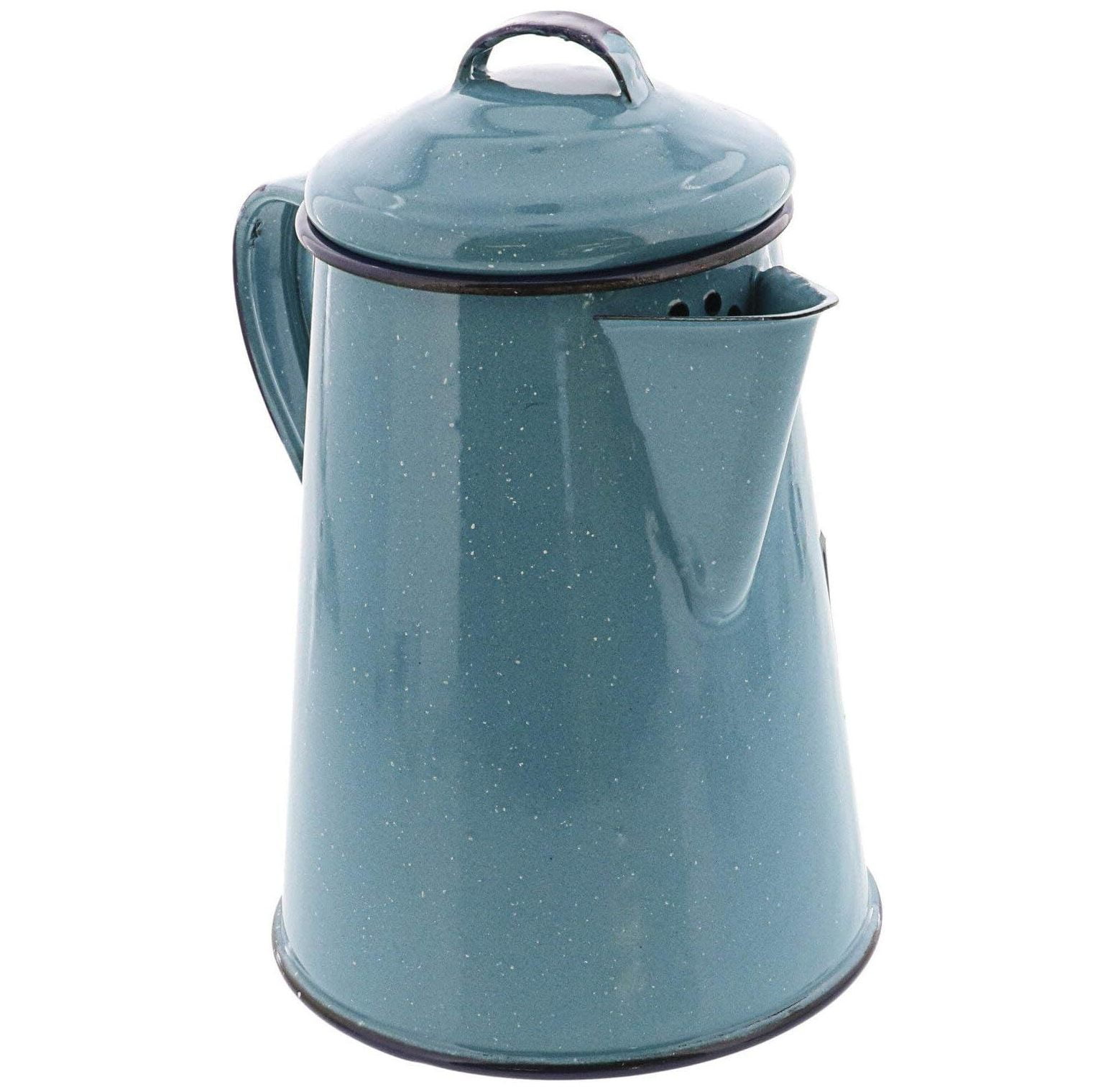 Classic Blue Percolator Enamelware Camping Coffee Pot - 12 Cup