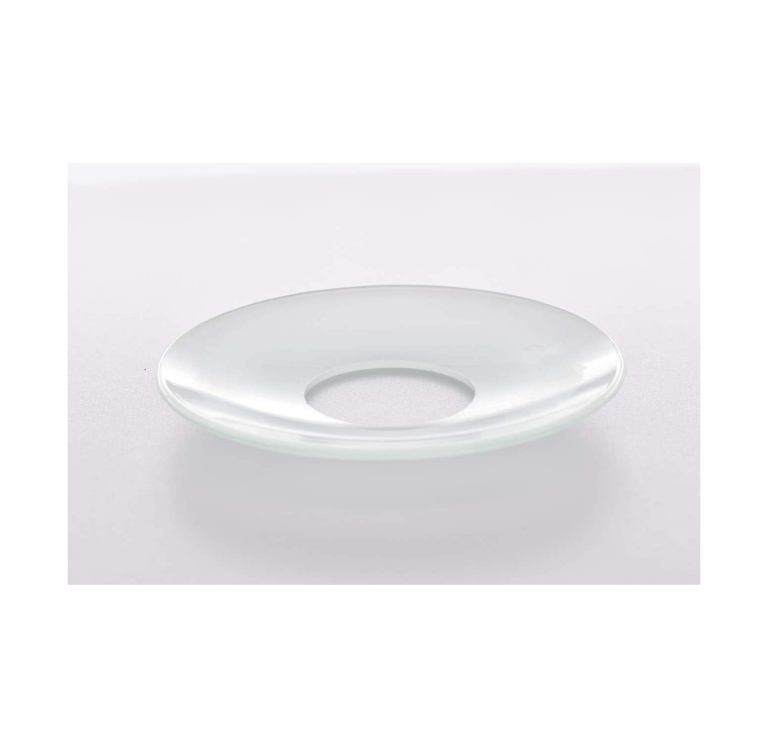 NeosKon Frosted Plain Glass Bobeches Round Candlestick Ring Holder