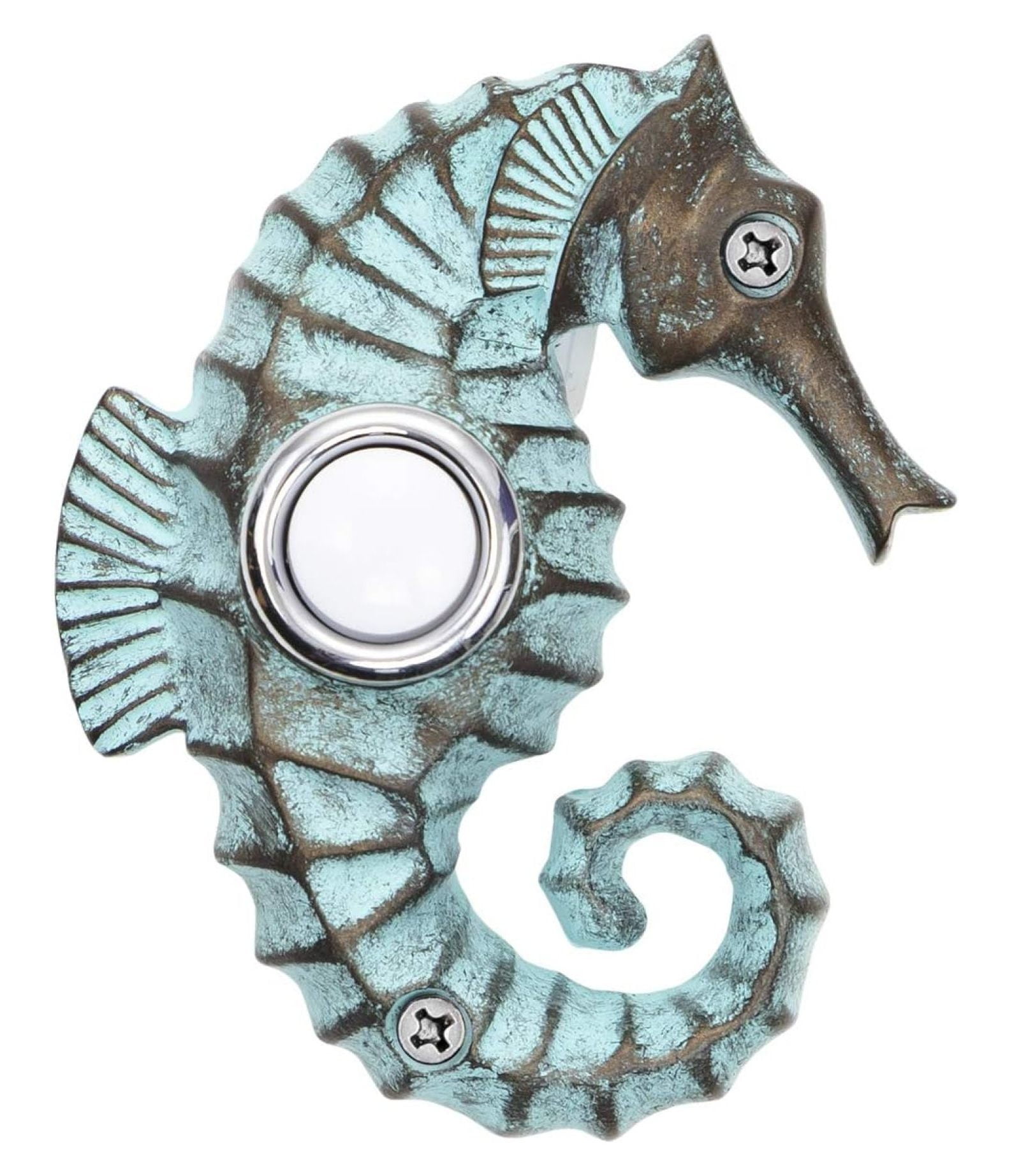 NeosKon Hand Painted Seahorse Doorbell Wired & Illuminated Push