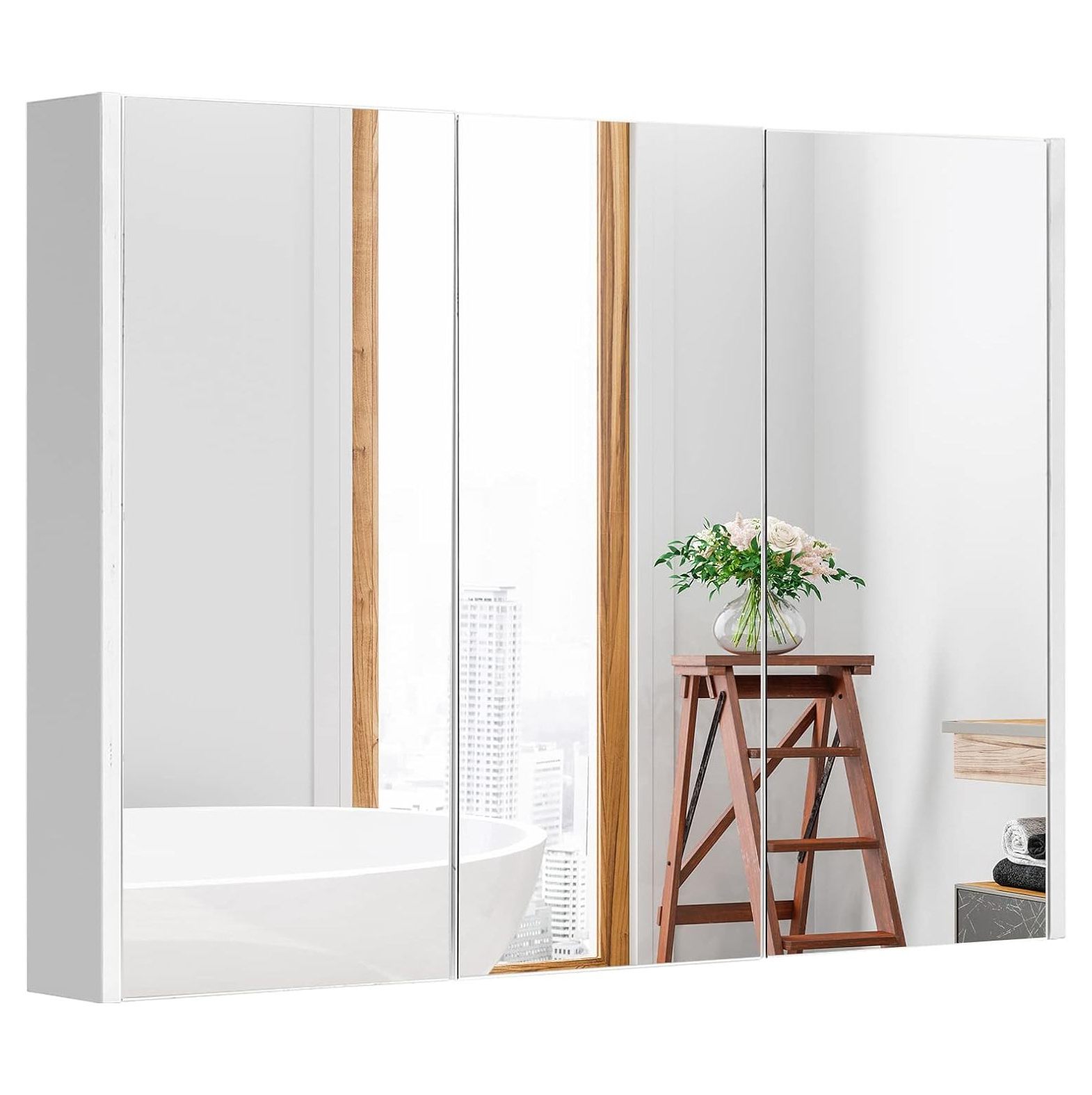 NeosKon Large Bathroom Medicine with Mirror, Wall Mounted