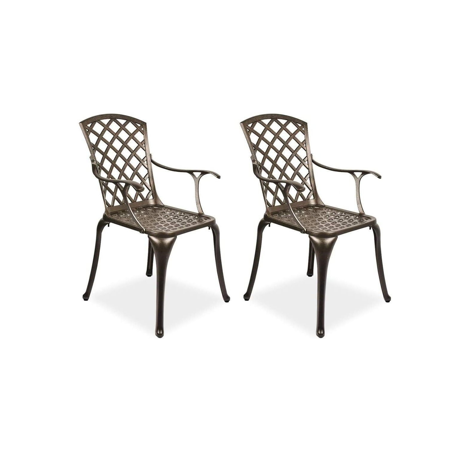 NeosKon Outdoor Bistro Dining Chair Set Cast Aluminum Dining Chairs for