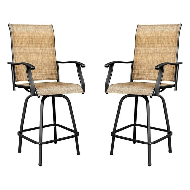 NeosKon Patio Bar Stools Set of 2 AllWeather Outdoor Patio Furniture Set Counter Height Tall