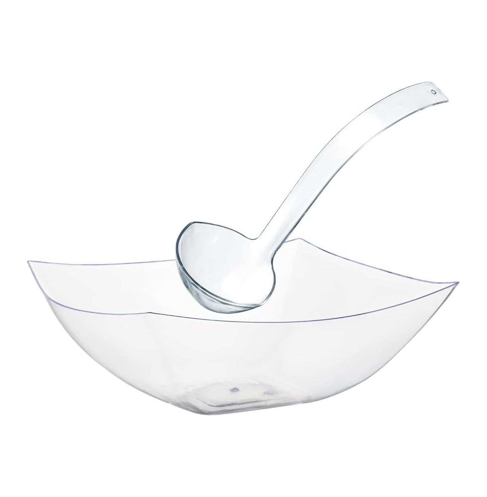 NeosKon Plastic Punch Bowl With Ladle I 4 Pcs I Looks Like A Glass Punch Bowl Set I 2 Sets of 1