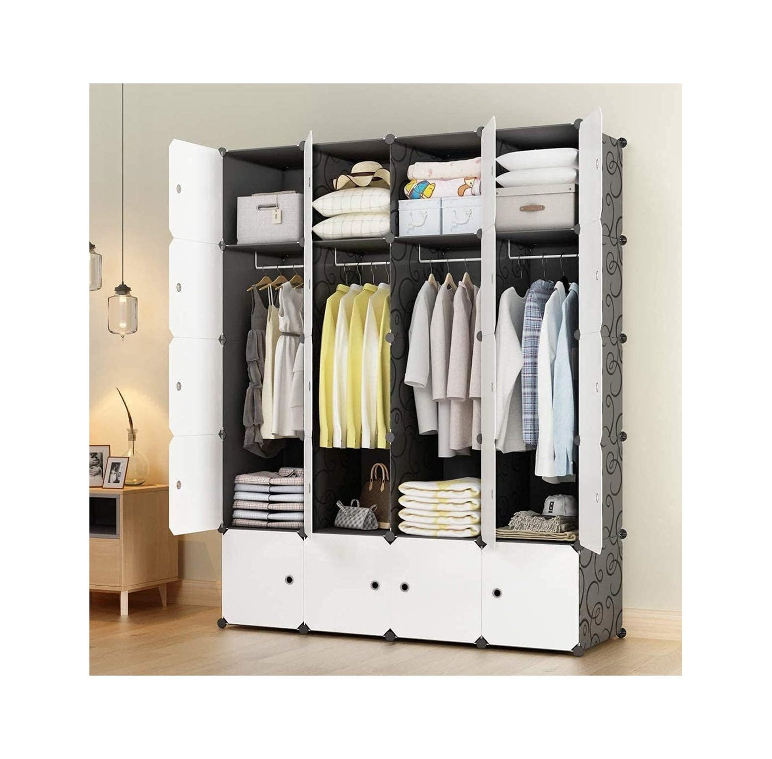 NeosKon Portable Wardrobe Closets 14"x18" Depth Cube Storage, Bedroom