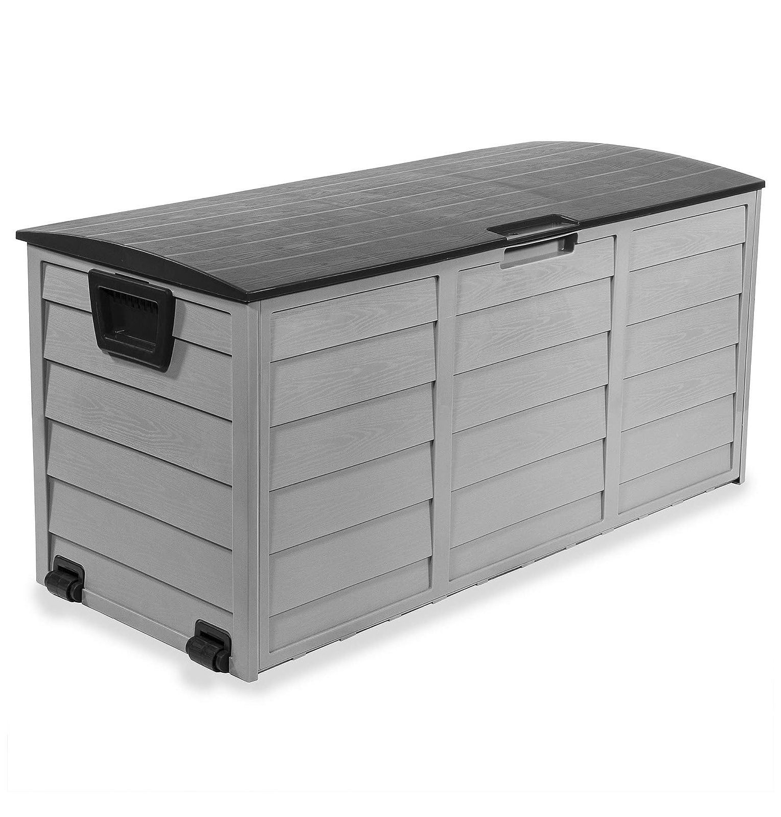 NeosKon Premium Deck Box w/Built In Wheel 63 Gallon Outdoor Patio