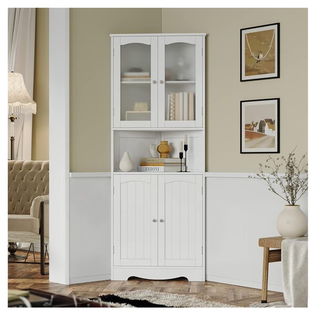 NeosKon Tall Corner Corner Bathroom with Doors and