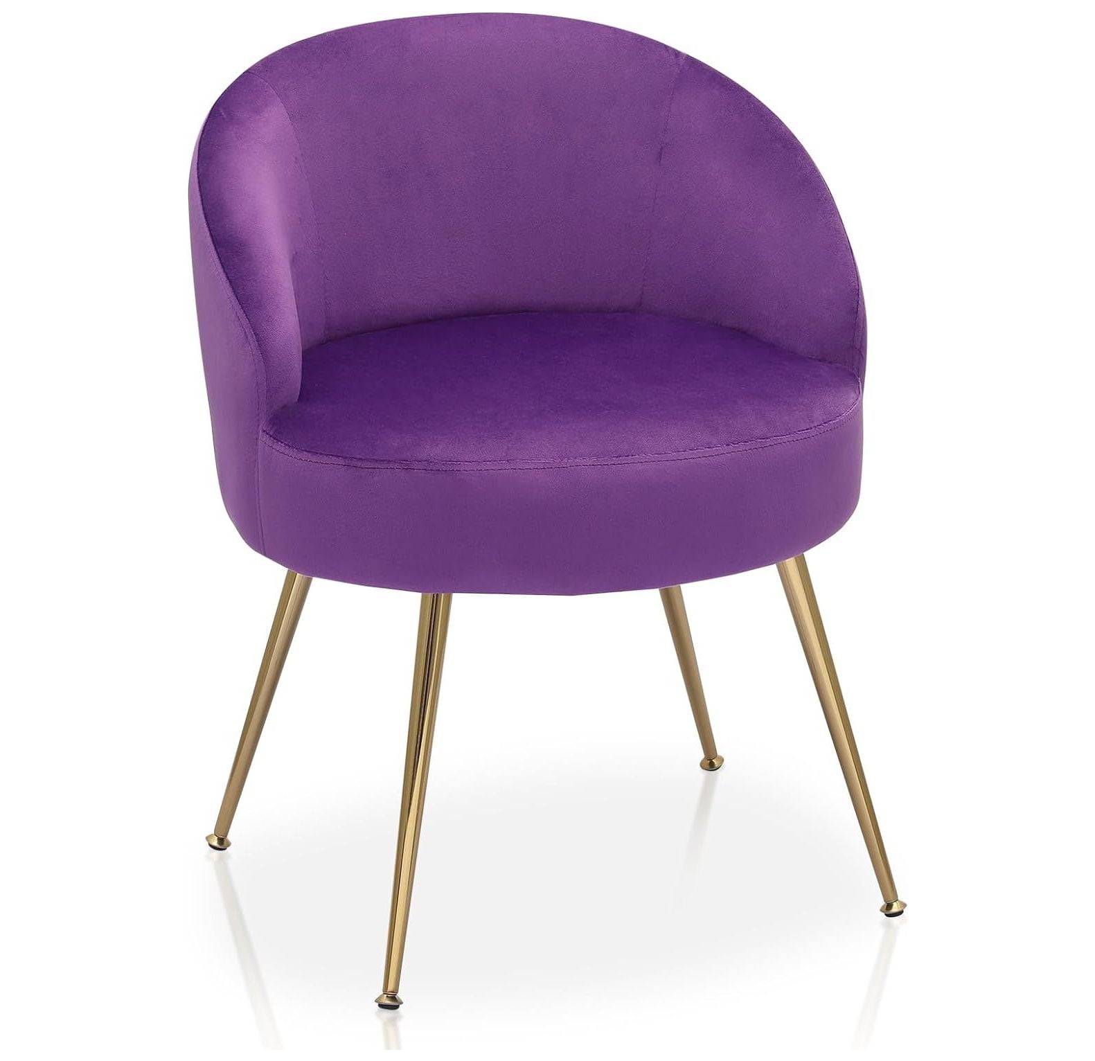 NeosKon Upholstered Velvet Accent Chair Girl's Purple Vanity Chair