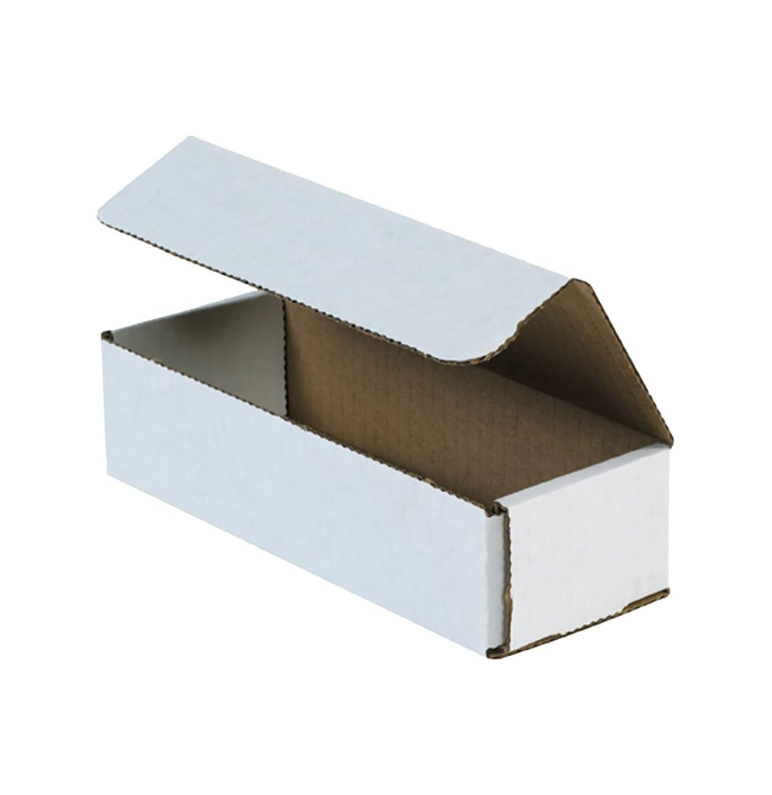 NeosKon White Corrugated Cardboard Mailing Boxes, 8 x 3 x 2 Inches