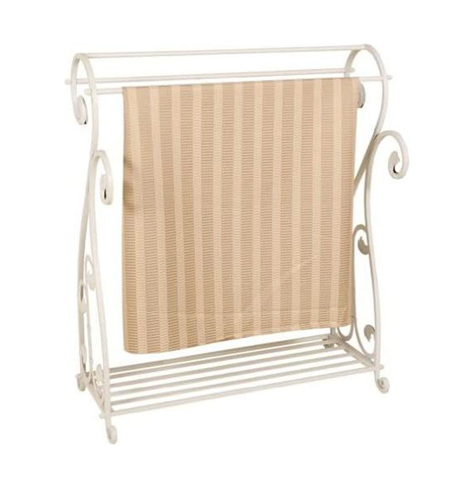 NeosKon Whitewash Metal Quilt Rack