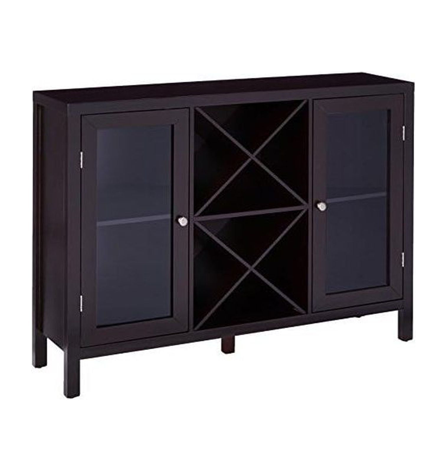 NeosKon Wood Wine Rack Console Sideboard Table with Storage, Espresso