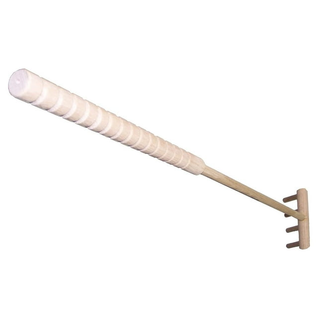 NeosKon Zen Garden Rake 48" 4 Tine Handled and Unstained Solid Oak Zen