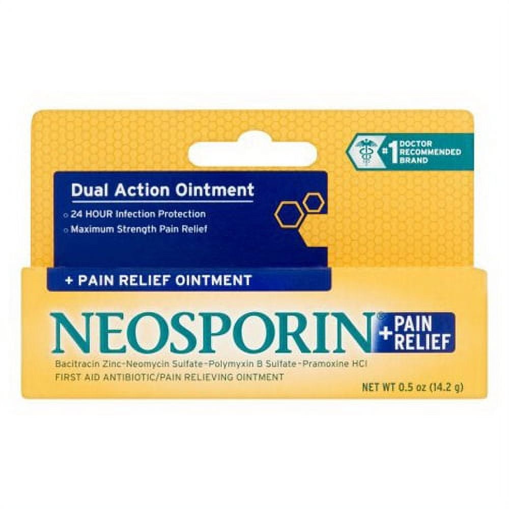 Neosporin Dual Action Pain Relief Ointment, 0.5 oz (3 Pack) (Bundle ...