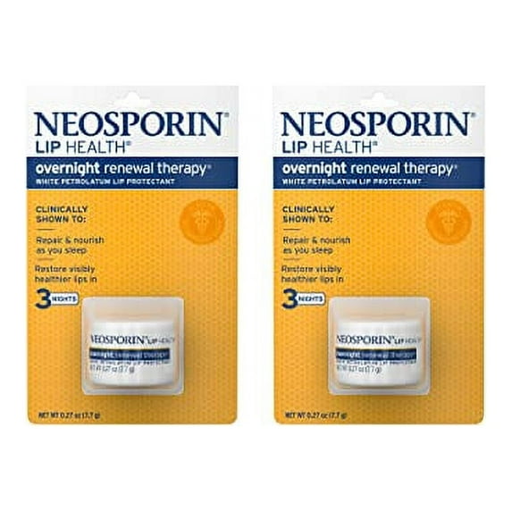 2 pack Neosporin Lip Health Overnight Renewal Therapy 0.27oz each
