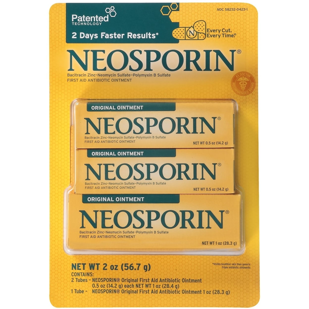 Neosporin Original First Aid Antibiotic Ointment (0.5 oz, 2 ct + 1.0 oz
