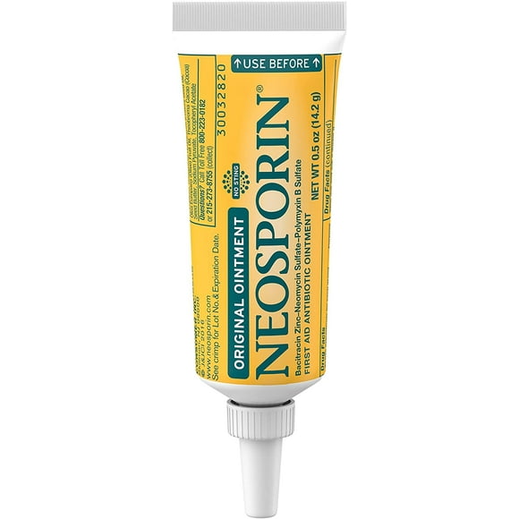Neosporin Original First Aid Antibiotic Ointment with Bacitracin Zinc for Infection Protection, Wound Care Treatment & Scar Appearance Minimizer for Minor Cuts, Scrapes and Burns,.5 oz
