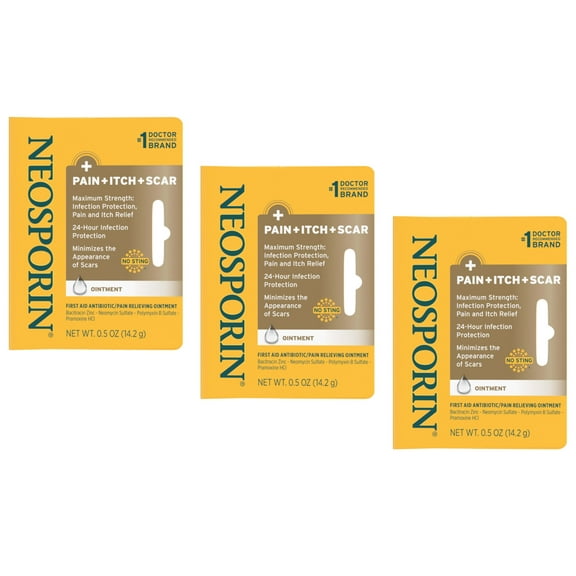 Neosporin + Pain Itch Scar Multi-Action Ointment 0.5 oz (Pack of 3)