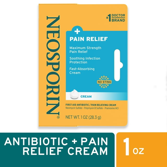 Neosporin + Pain Relief Dual Action First Aid Antibiotic Cream, 1 oz