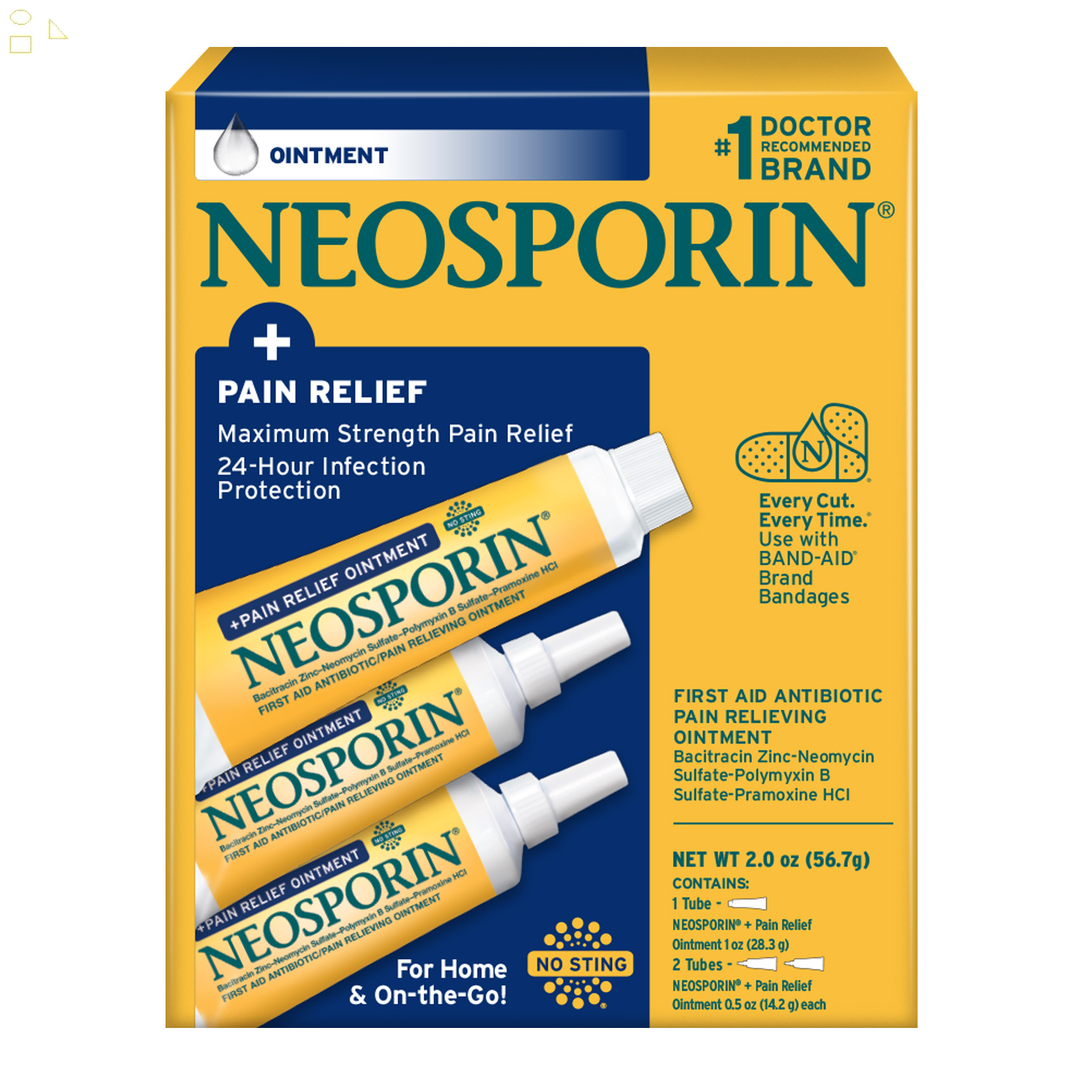 Neosporin + Pain Relief Dual Action Topical Antibiotic Ointment, 2