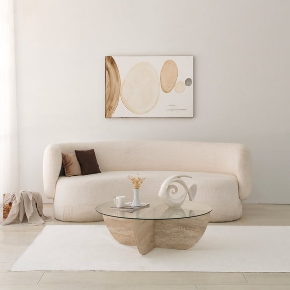 Neostill Lily Travertine Coffee Table