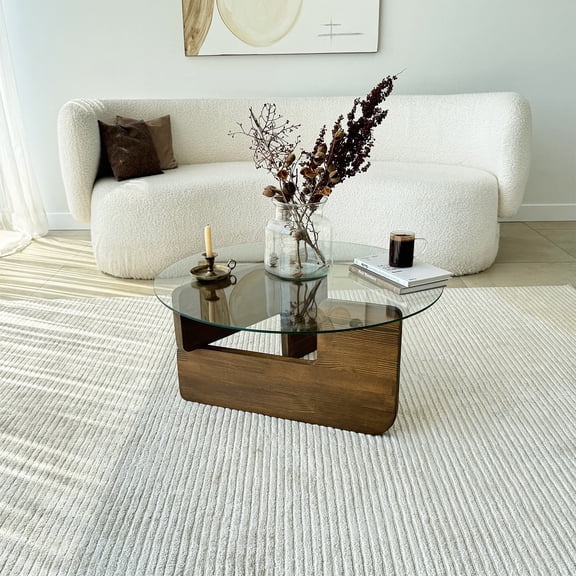 Neostill Mia - Walnut, Transparent Walnut Transparent Coffee Table