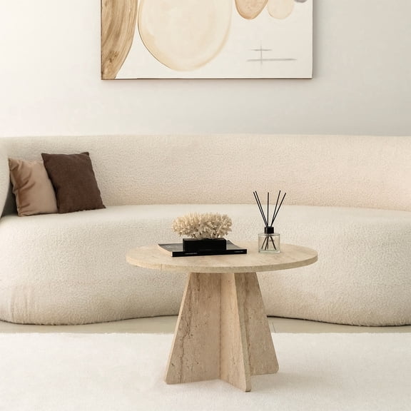 Neostill Mushroom Travertine Coffee Table