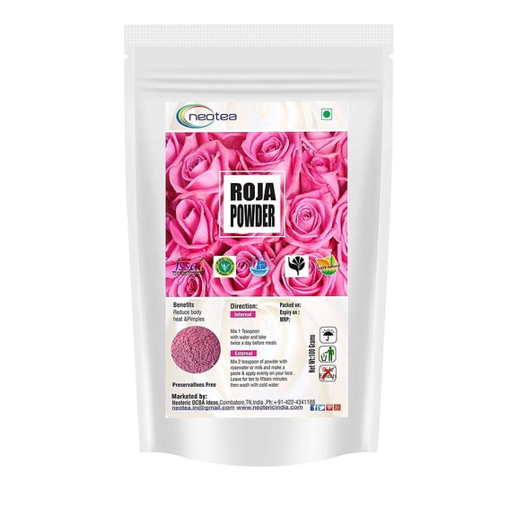 Neotea Rose Petal Powder For Skin Face Pack Mask for Fairness Tanning Glowing Skin 500 gm