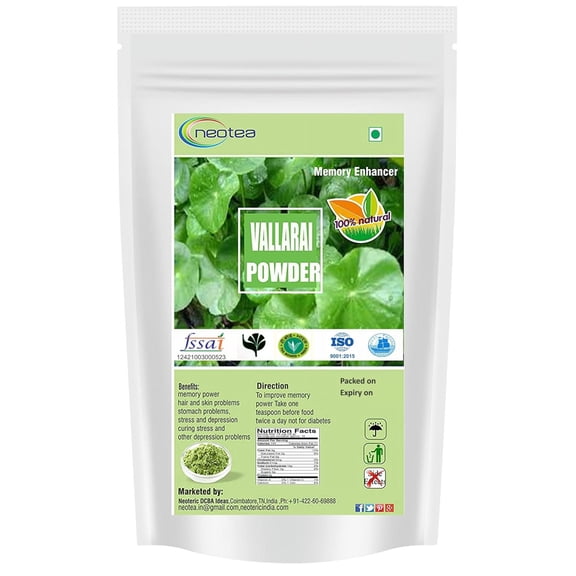 Neotea Vallarai Centella Asiatica Gotu Kola Powder, 500 G M