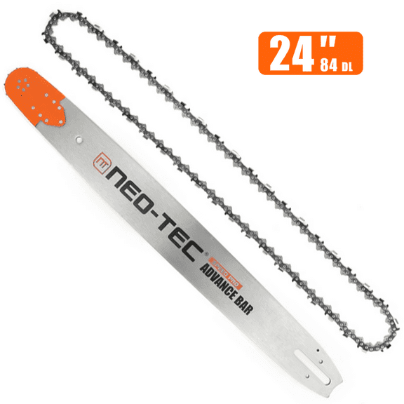 Neotec 24" Chainsaw Bar and Chain Combo,3/8'' Pitch 0.058'' Gauge 84DL Fit for Husqvarna 372,Fit for Oregon 248RNDD009