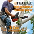 Neotec 25.4cc Gas Top Handle Chainsaw with 12'' Guide Bar and Chain 2