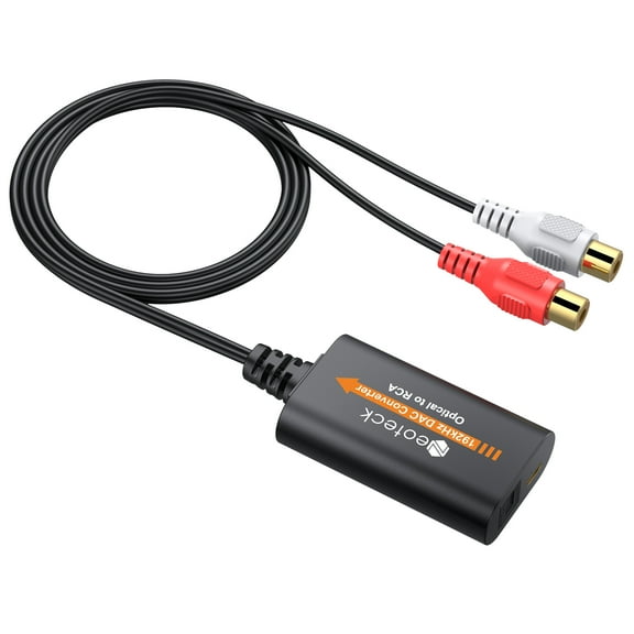Neoteck 192kHz Digital to Analog Audio Converter Adapter Toslink 3.5mm Cable RCA Optical Audio Amplifier Chipset Anti-Interference