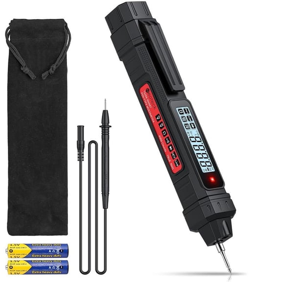 Neoteck 2 in 1 Pen Type Digital Multimeter Voltage Tester 4000 Counts Intelligent TRMS Multimeter Non-Contact Voltmeter for Testing AC/DC Voltage Resistance Continuity Capacitance Diode Live Wire