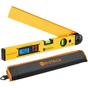 Neoteck 225  16 inch Digital Angle Finder Aluminum Protractor with LCD Backlight Digital Angle Measuring Tool with Horizontal and Vertical Bubble for Woodworking, Construction, Machinery - Golden