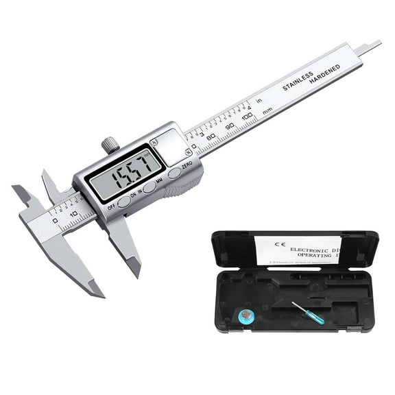 Neoteck 4 inch/100mm Digital Caliper, Stainless Steel Electronic Calipers Measuring Tool inch/mm Conversion, Large LCD Screen