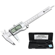 Neoteck 6" Digital Caliper, Stainless Steel, LCD Display, Fraction/Inch/MM Conversion, for Inside/Outside Diameter, Depth, Step Measurement