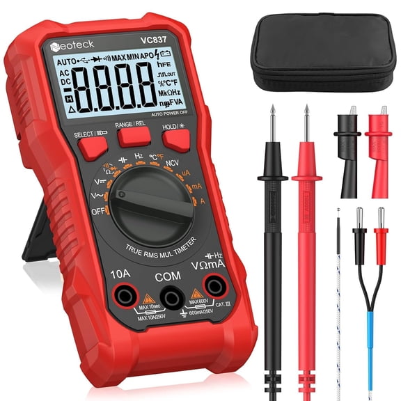 Neoteck 6000 Counts True RMS Auto Range Digital Multimeter NCV Electrical Tester, AC DC Voltage Current Resistance Temp Meter for Auto Home Electrician
