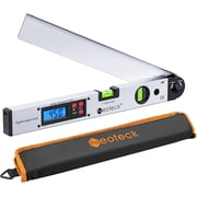 Neoteck Aluminum Digital Angle Finder Protractor 225  16 inch Backlit LCD Digital with Horizontal and Vertical Bubble - Silver