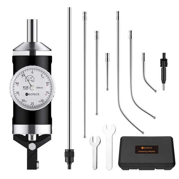 Neoteck Coaxial Centering Indicator 0-0.15''/0.0005'' Dial Indicator Set with Storage Case Accurate Co-Ax Indicator for Milling Machine Center Test Dial-Silver