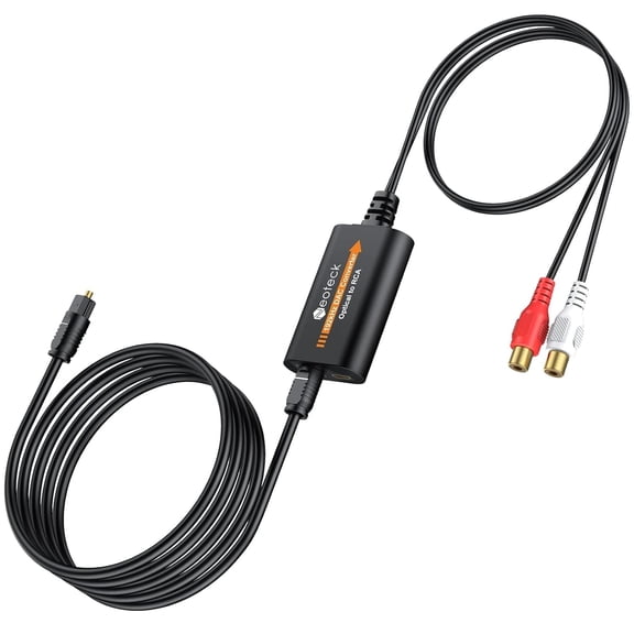 Neoteck 192kHz 24Bit Optical to RCA DAC Converter - Digital to Analog Audio Adapter with Built-in Amplifier Chip, SPDIF to RCA Female Output, Plug & Play for HDTV Blu-ray PS4 Game Consoles