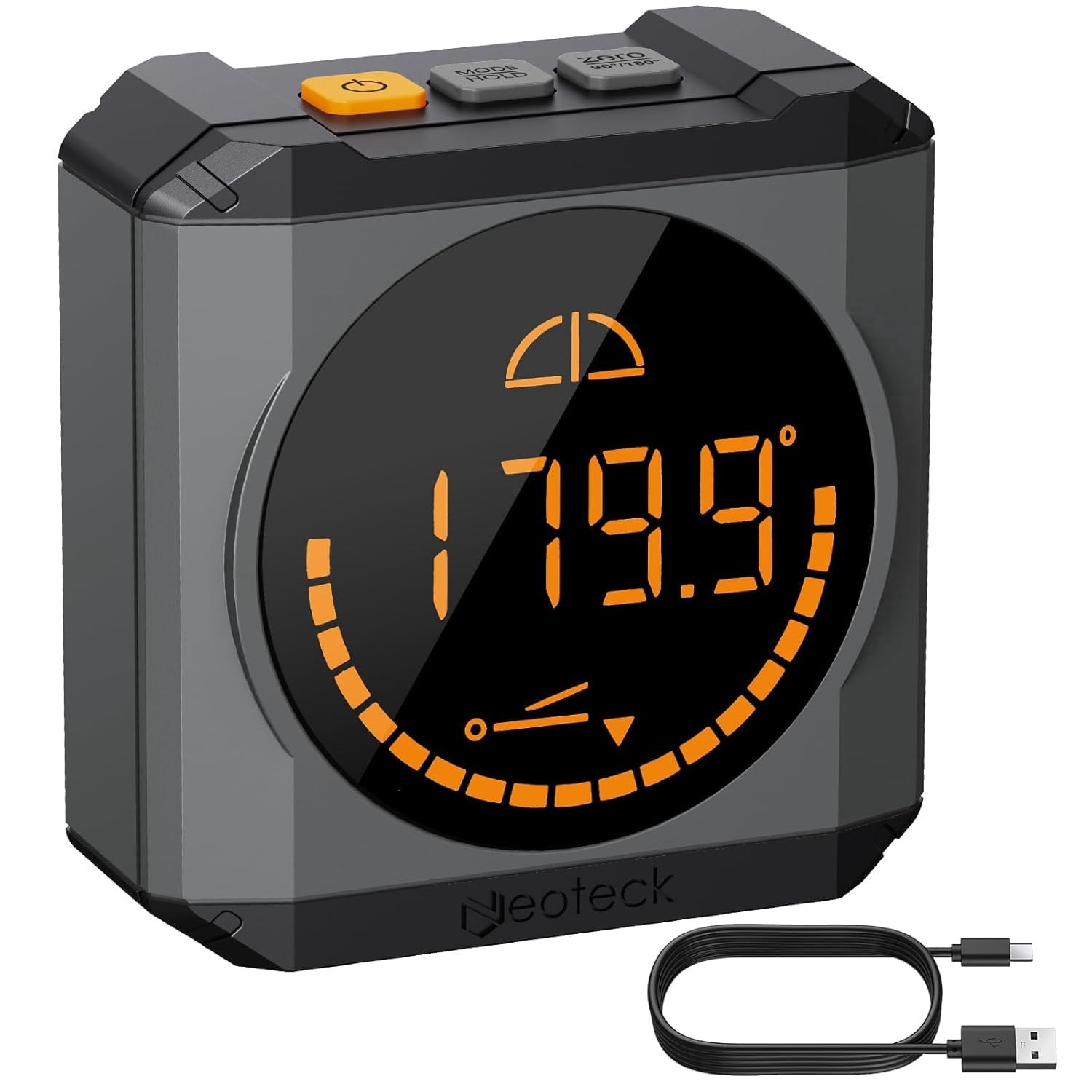 Neoteck Rechargeable Digital Angle Finder | 0.1° Accuracy Magnetic Level Box | IP54 Waterproof Inclinometer with 4 Units (°, %, IN/FT, mm/m) for Woodworking, Construction & Home Decoration