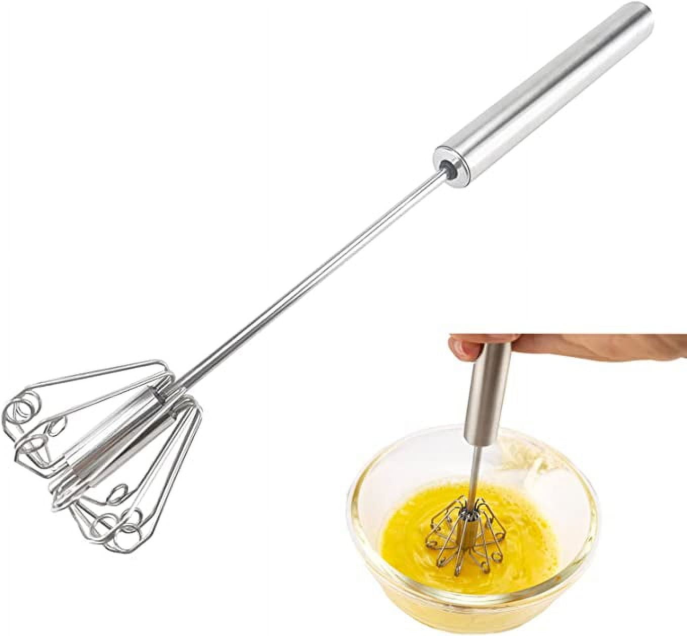 Neotimely Semiautomatic Egg Whisk, Egg Beater, Stainless Steel Hand Push Whisk For Eggs Beating