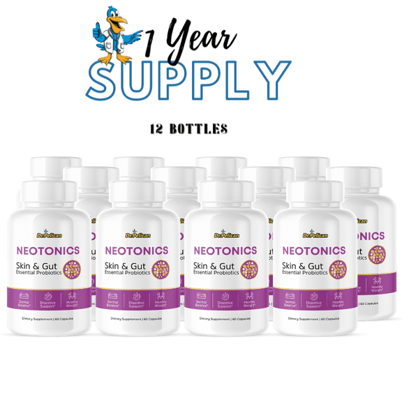 Neotonics- Skin & Dermal Support/Digestive Support- 12 Bottles- 720 Capsules - Dr. Pelican