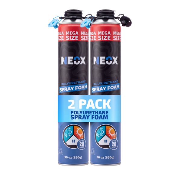 Neox Spray Foam Insulation, Closed Cell Spray Foam 29.6 Oz 2 Pack
