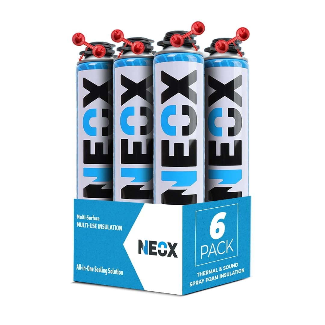 Neox Closed Cell Spray Foam for Insulation - 6 x 29.6 Oz High