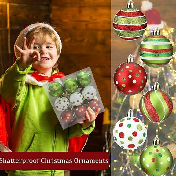 Neoyler 18 Pack Christmas Decorations Christmas Tree Decorations Painted Matte Plastic Ball Ornaments Easy Hanging Versatile Holiday Decor for Home Office Joyful Atmosphere Gift Choice 2.4in