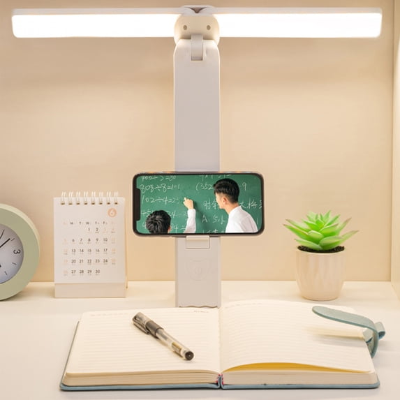 Neoyler 2 in 1 Desk Lamp with Flexible Arm for Home Office Double Head Design Dimmable Reading Light 3 Lighting Modes with Night Light and Touchscreen Control Large Battery Capacity